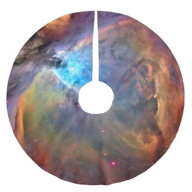 Orion Nebula Space Galaxy Julgransmatta Borstad Polyester (Framsidan)