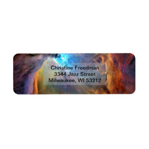 Orion Nebula Space Galaxy, ZGOS, Adress Returadress Etikett
