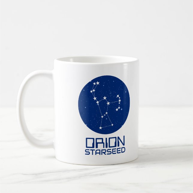 Orion Starseed Mugg - Blue & White Cosmic Design (Vänster)