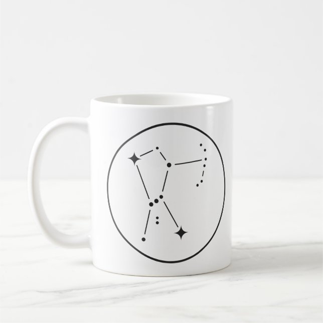 Orion stjärnbild Minimal stjärnkarta Kaffemugg (Vänster)