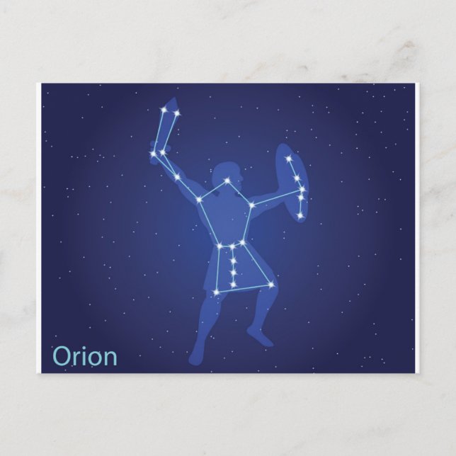 Orion the Hunter in Greece Mythology Helg Vykort (Framsida)