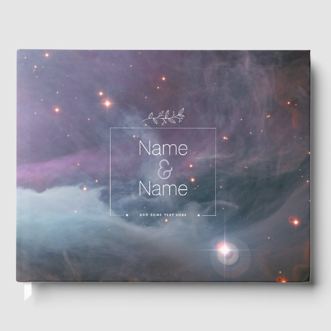 Orionnebulosan Astronomi rosa violett himmel stjär Gästböcker (Framsida)