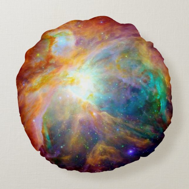 Orionnebulosan Färgrik Galax Rund Kudd Kudde (Baksidan)
