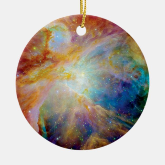 Orionnebulosan Hubble Spitzer-teleskop Rymdfoto Julgransprydnad Keramik (Framsidan)