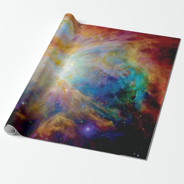 Orionnebulosan Hubble Spitzer-teleskop Rymdfoto Presentpapper (Utrullad)