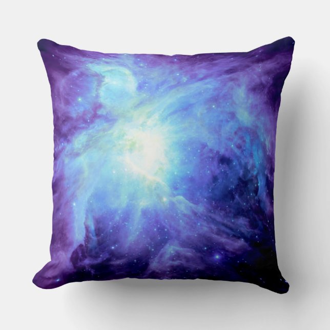 Orionnebulosan Periwinkle Blå Galax Kudde (Framsida)