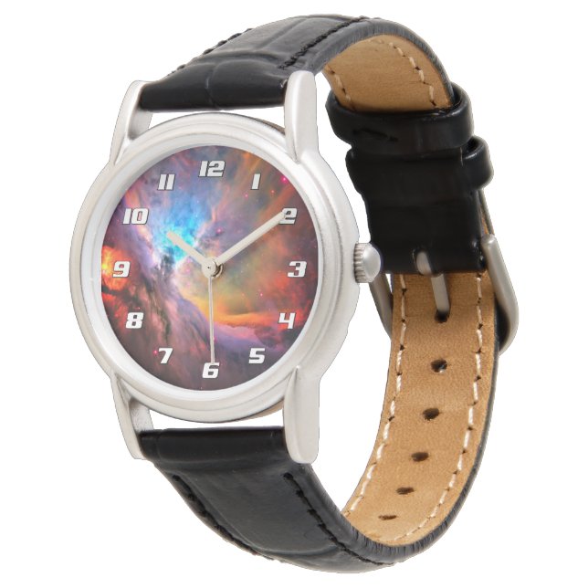 Orionnebulosan rymdgalax hög kontrast armbandsur (Vinklad)
