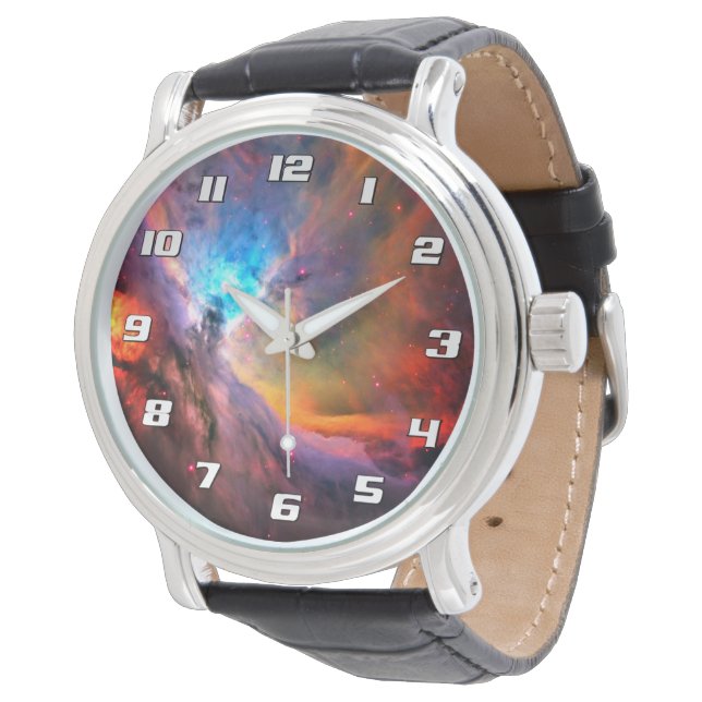 Orionnebulosan rymdgalax hög kontrast armbandsur (Vinklad)