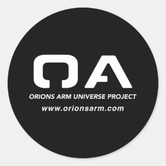 Orion's Arm Universum Projekt Enkel Svart Klisterm Runt Klistermärke