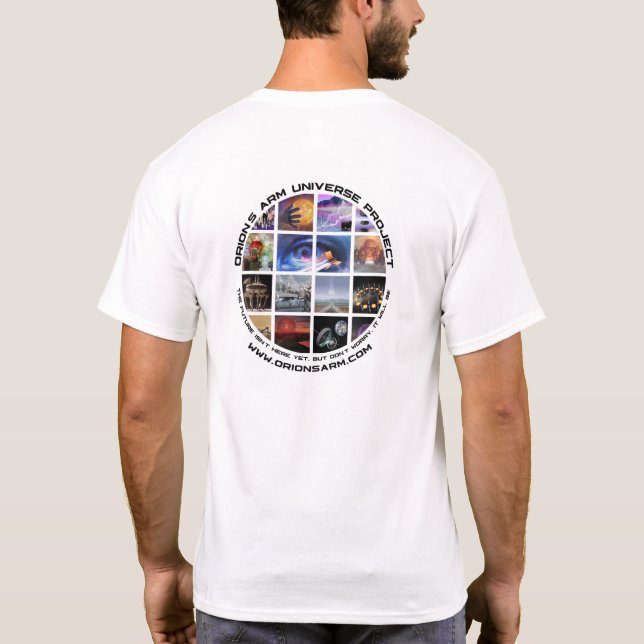 Orion's Arm Vit 2-sidig Rund Logotyp T-shirt (Baksida)