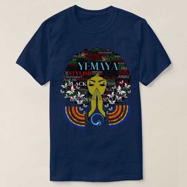 Orisha Yemaya den Underbara motens gudinna T Shirt (Design framsida)