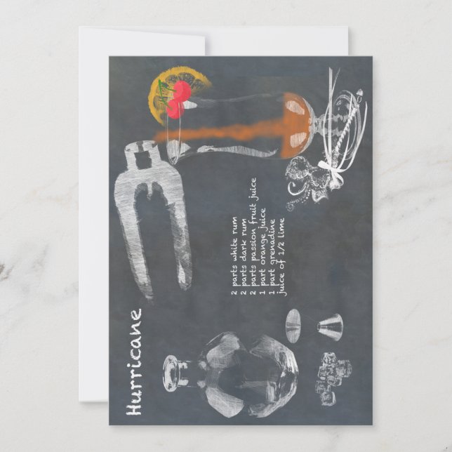 Orkan Cocktail Inbjudningar (Framsida)