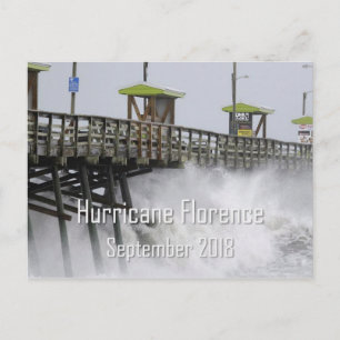 Orkan Florence Emerald Isle NC Vykort