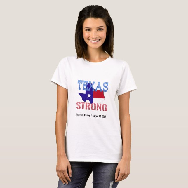 Orkan Harvey starka Texas Tee Shirt (Hel framsida)