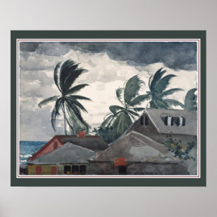 "Orkan" i Bahamas av Winslow Homer Poster