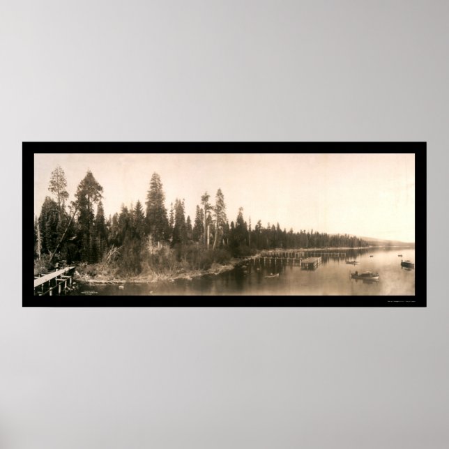 Orkanbukten Tahoe Photo 1908 Poster (Framsidan)