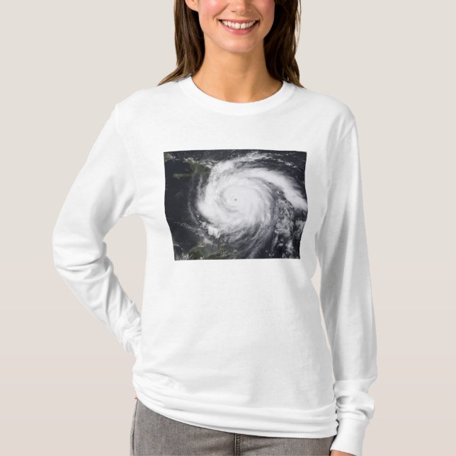 Orkanen Dean i Atlanten och karribböna T-shirt (Framsida)