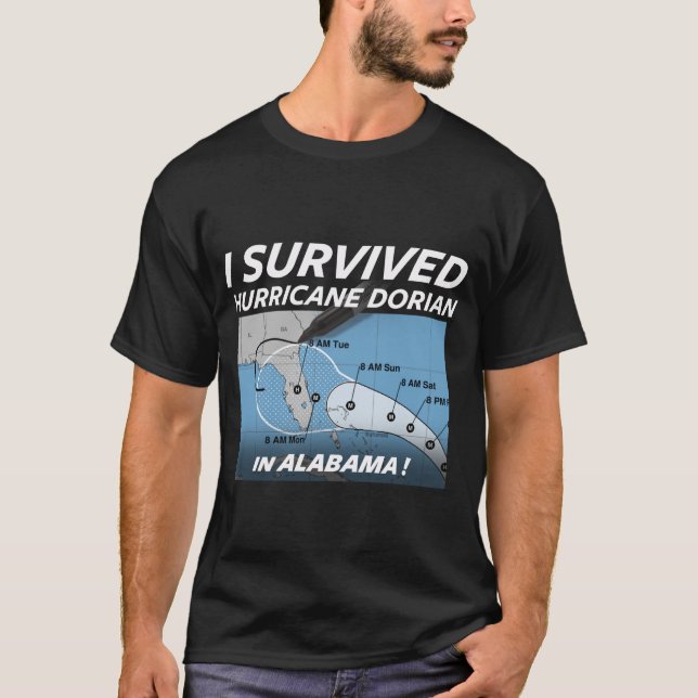 Orkanen Dorian Alabama Survivor T Shirt (Framsida)