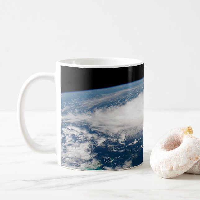 Orkanen Dorian över Atlanten. Kaffemugg (Med munk)
