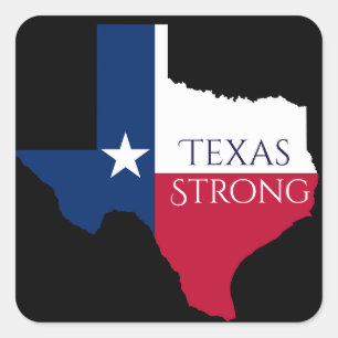 Orkanen Harvey Texas Strong State & Flagga Sticker Fyrkantigt Klistermärke