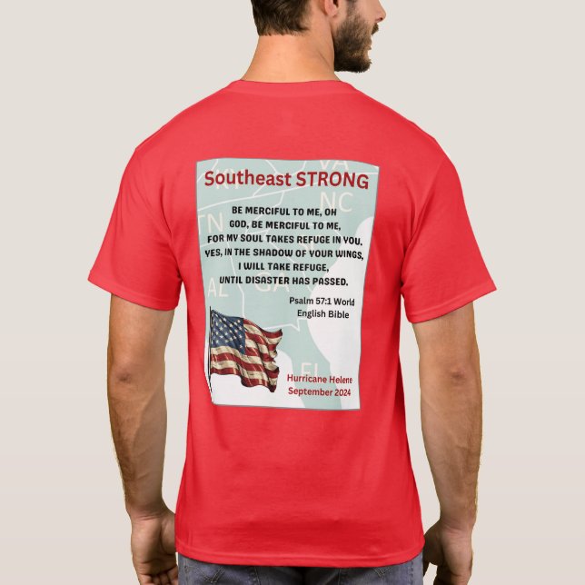 Orkanen Helene Red Organisation Volunteer T Shirt (Baksida)