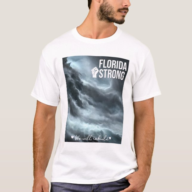 Orkanen Ian Florida Strong Vi kommer att återuppby T Shirt (Framsida)