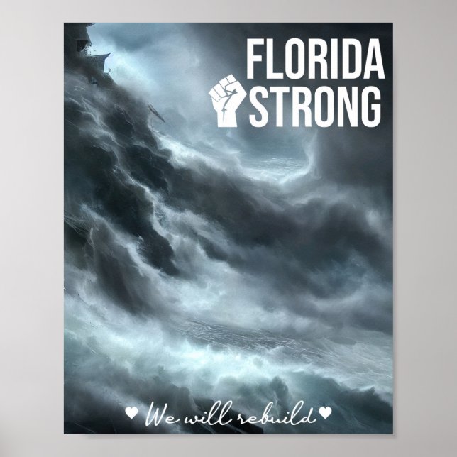 Orkanen Ian Florida Strong Vi ska bygga om Squar Poster (Framsidan)