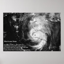Orkanen Irma InfrRED Satellite Image Poster