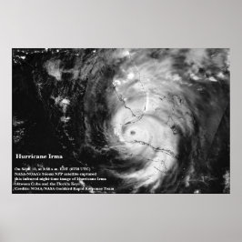 Orkanen Irma InfrRED Satellite Image Poster