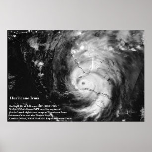 Orkanen Irma InfrRED Satellite Image Poster