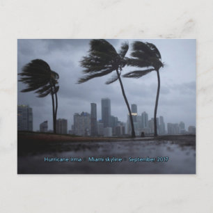 Orkanen Irma Miami skyline Vykort
