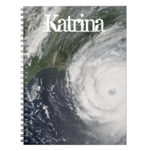 Orkanen Katrina Satellite Image, augusti 2005 Anteckningsbok Med Spiral