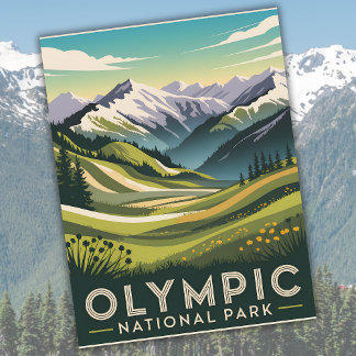 Orkanen Ridge Retro Travel i den olympiska nationa Vykort