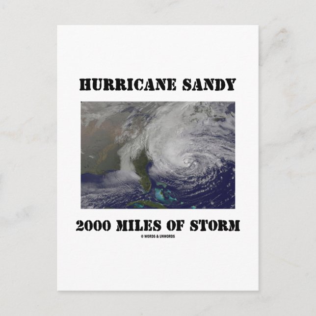 Orkanen Sandy 2000 miles of Storm Vykort (Framsida)