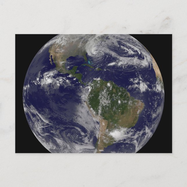 Orkanen Sandy längs USA:s östkust. Vykort (Framsida)