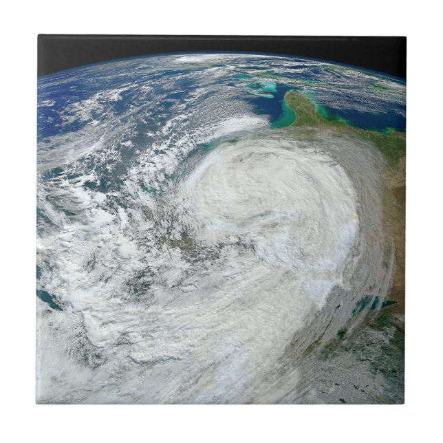 Orkanen Sandy vid USA:s Öster Kusten. 3 Kakelplatta (Framsidan)