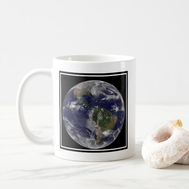 Orkanen Sandy vid USA:s Öster Kusten. Kaffemugg (Med munk)