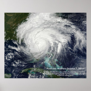 Orkanen satellit- Matthew avbildar vid St Poster