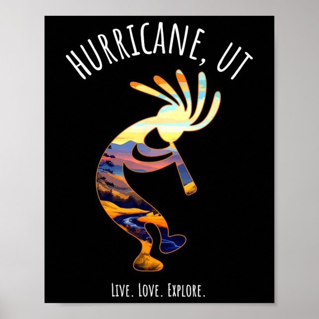 Orkanen Utah Usa Dancing Kokopelli Design Poster (Framsidan)