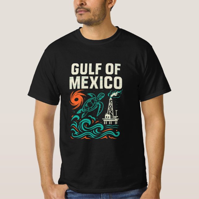 Orkaner, oljerurkor och havssköldpaddor Bukt i Mex T Shirt (Framsida)