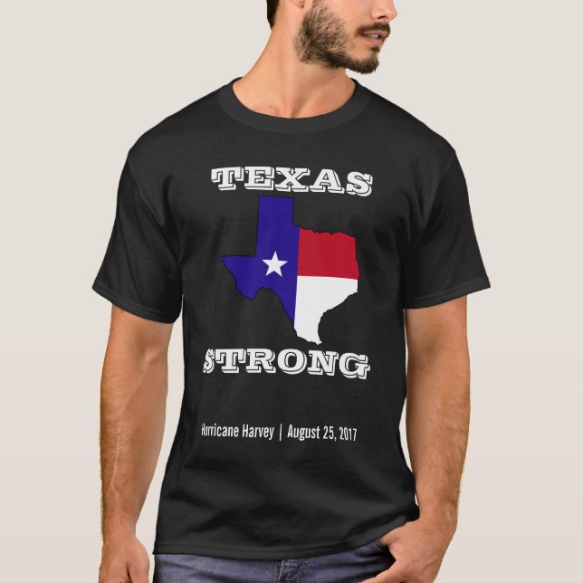 OrkanHarvey Texas stark svart T Shirt (Framsida)