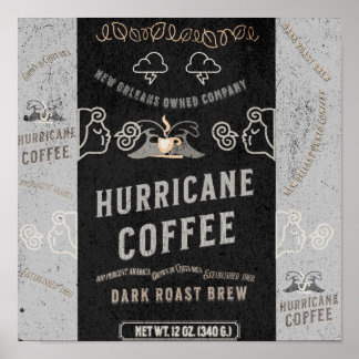Orkankaffe: en ny orleanblandning poster