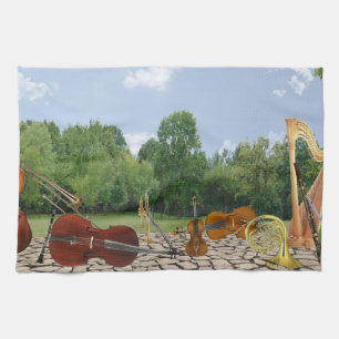 Orkesteren instrumenterar i parkera kökshandduk