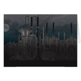 Orkesteren instrumenterar natthorisont hälsningskort