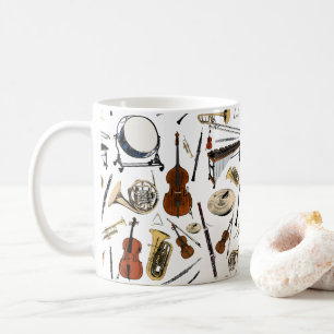 Orkesterinstrument Mönster Kaffemugg