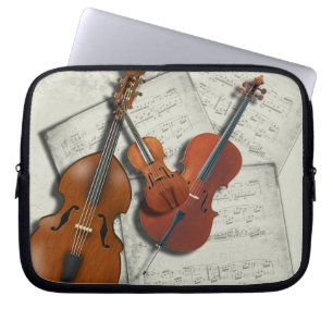 Orkestermusik och instrumenterar elektronik hänger laptop sleeve