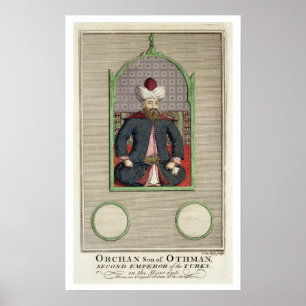 Orkhan (c.1288-c.1362) son till Osman, andre Emper Poster