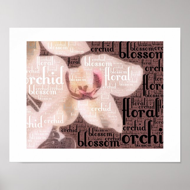 Orkid Blommande Ordkonst Poster (Framsidan)