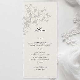 Orkid Elegant Ecru Formell Traditionell Bröllop Meny