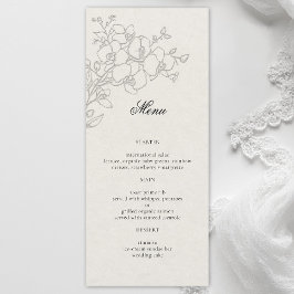 Orkid Elegant Ecru Formell Traditionell Bröllop Meny